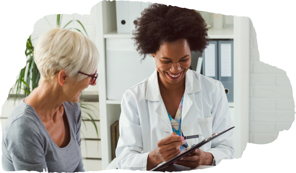 doctor and patient smiling